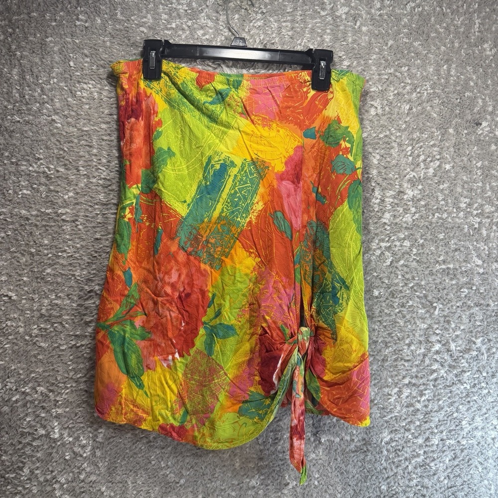 Jams World Hawaiian Skirt M Tie Dye Vacation Colorful Tie 31W Rayon